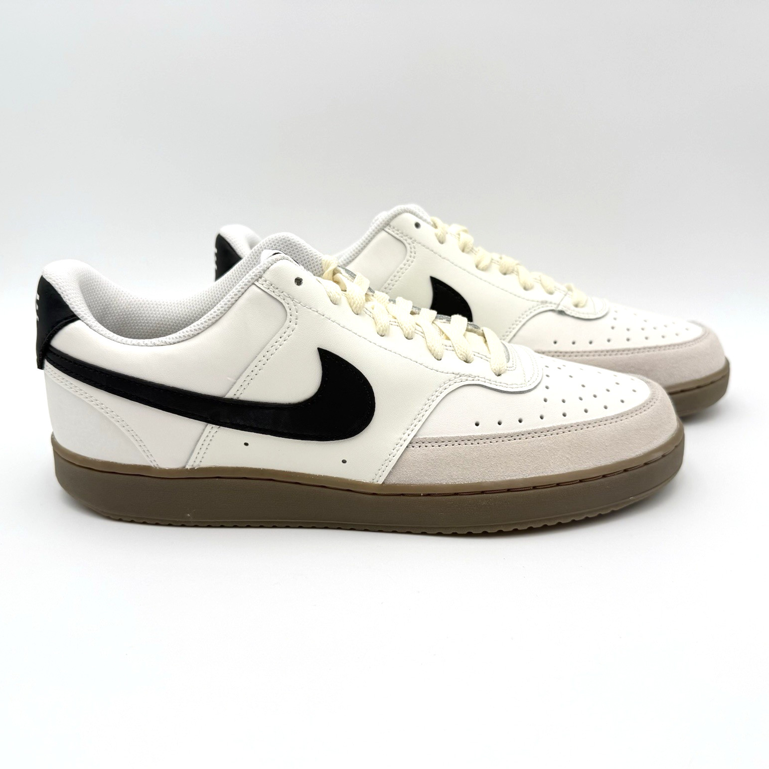 Nike Men’s 8.5 / 10 Women’s Court Vision Lo Sneakers FQ8075-133 Sail/Black/Gum