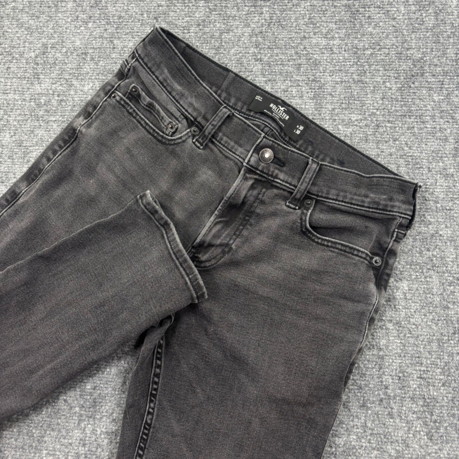 Hollister Skinny Jeans 30×30 Gray Advanced Stretch Denim Mens