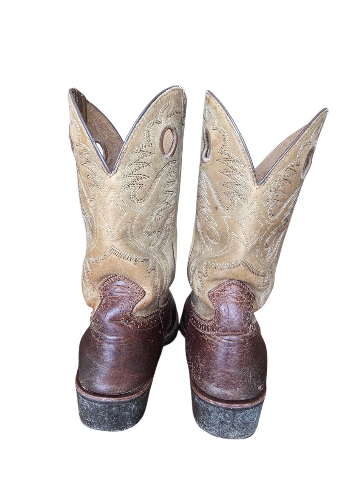 ARIAT ROUGHSTOCK BROWN BULLHIDE LEATHER SQUARE TOE COWBOY BOOTS #34828 MENS 13EE