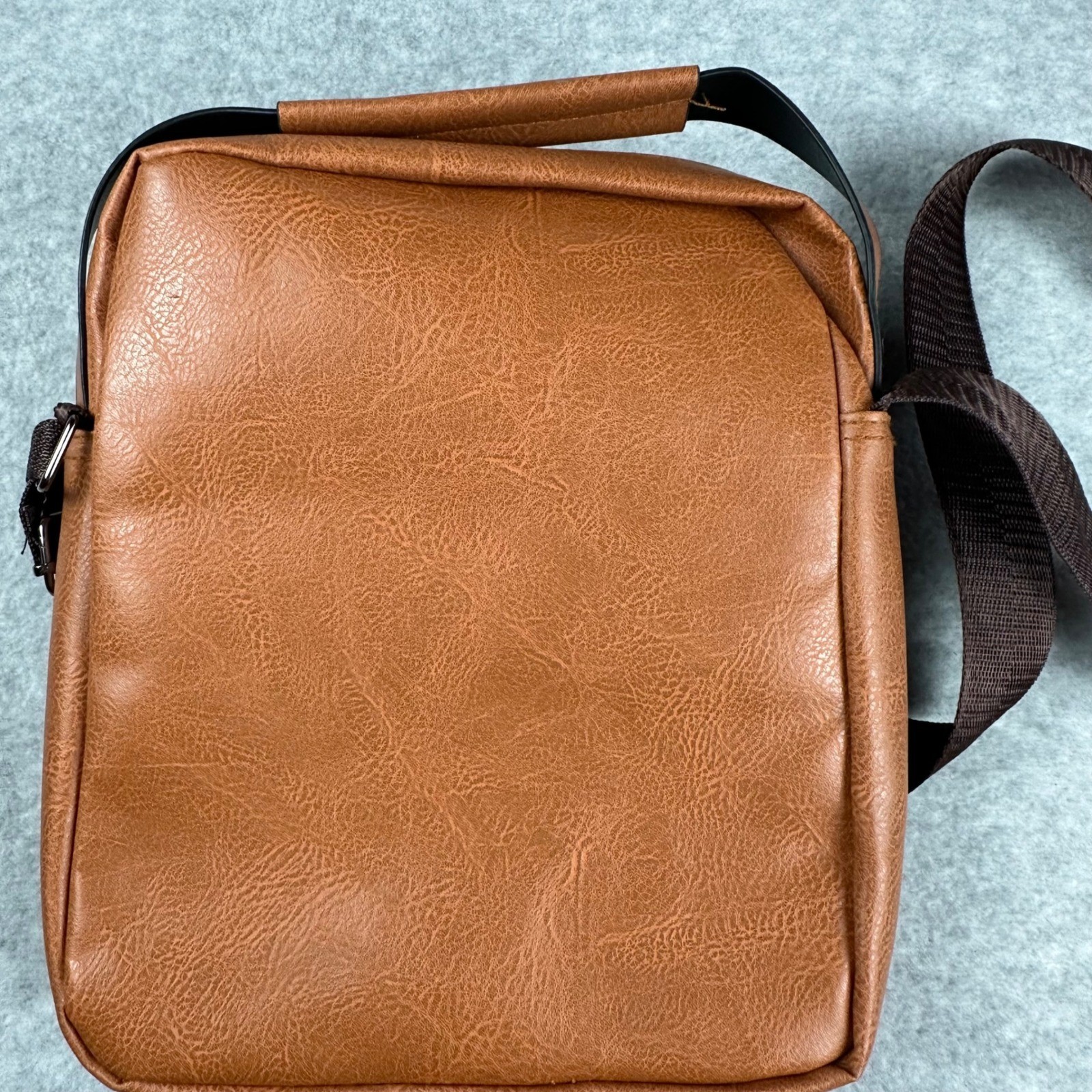CarlKimu Brown PU Leather Crossbody Messenger Bag Adjustable Strap Utility NWOT