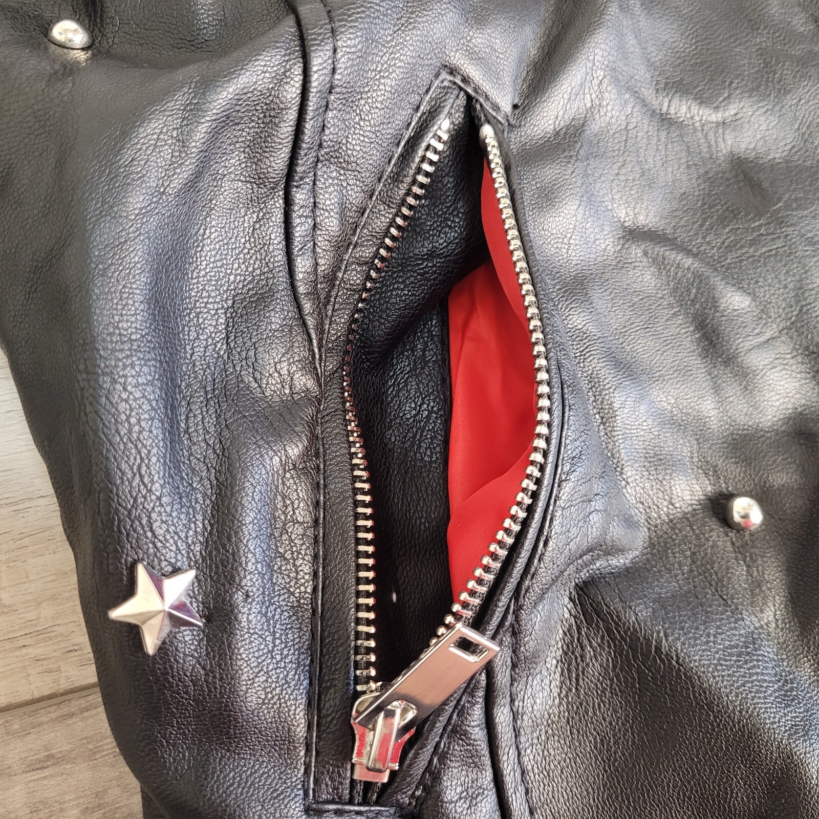 CI SONO By CAVALINI Jacket Womens Large 100% Vegan Leather Lined Bomber Moto