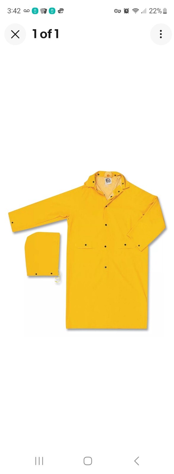 MCR Safety 200C Yellow Classic Rain Coat, Large