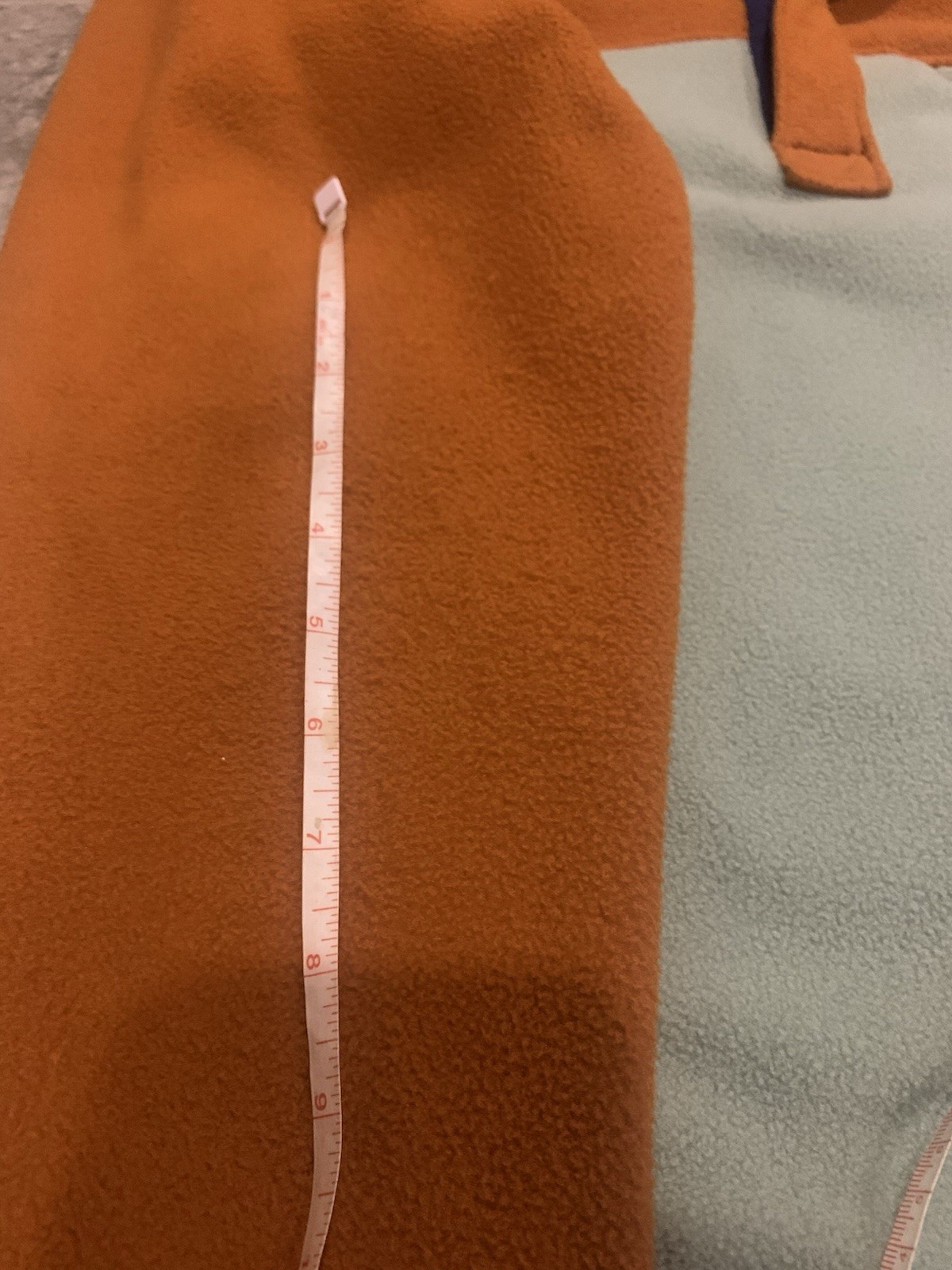 Columbia Colorblock Two-Tone Green & Orange Snap-Front Fleece Pullover large