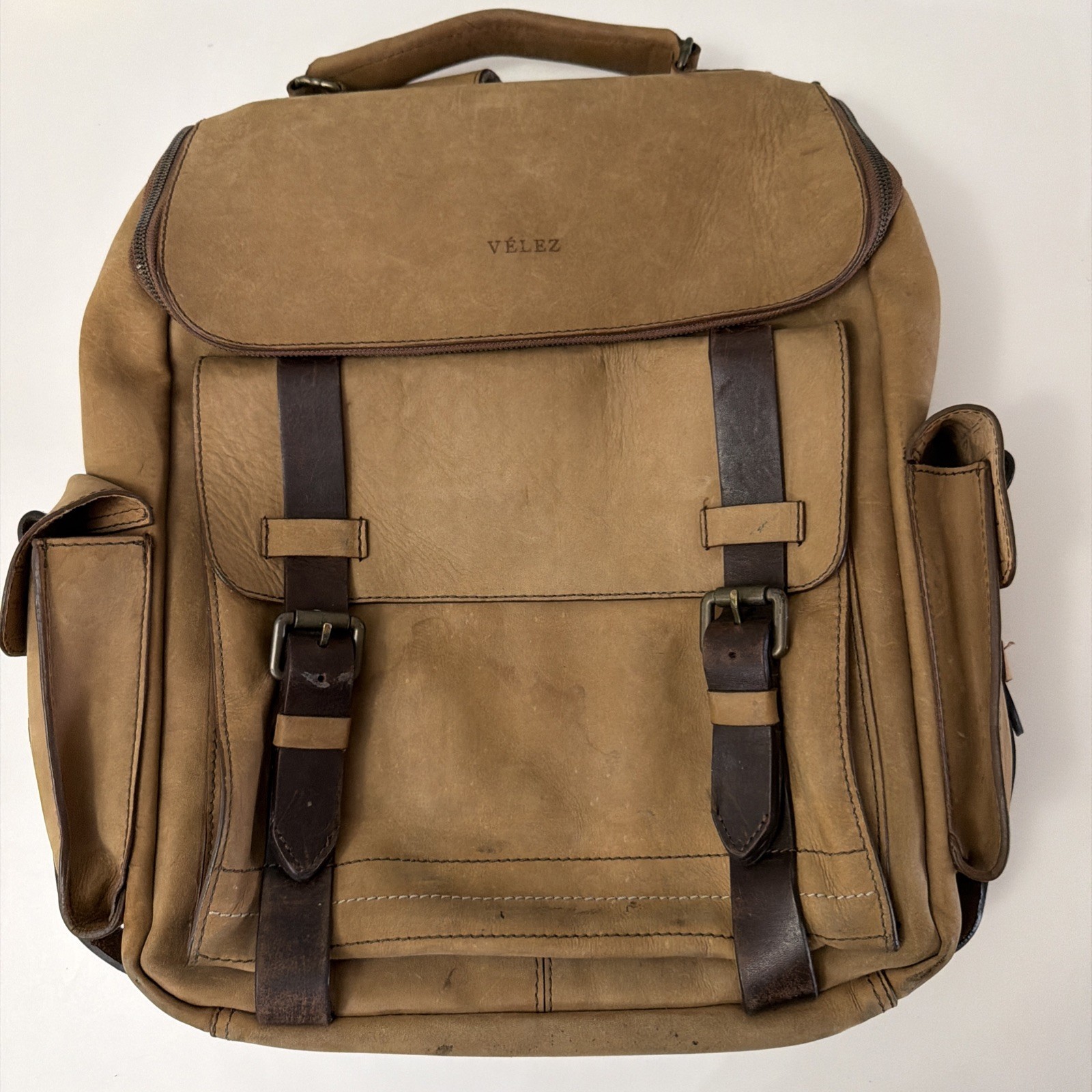 Velez Top Grain Leather Backpack – 15.6 Inch Laptop Bag