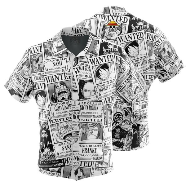 One Piece Manga Wanted Hawaiian Shirt