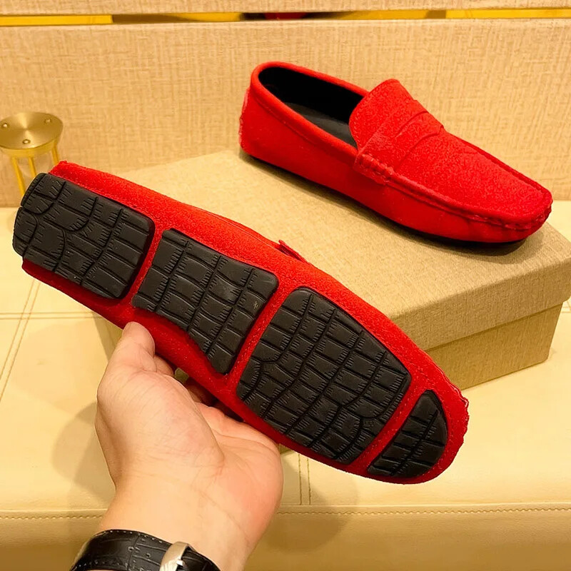 Men Casual Shoes Suede Lazy Slip-on Driving Flat Boat Shoes Loafers Moccasins
