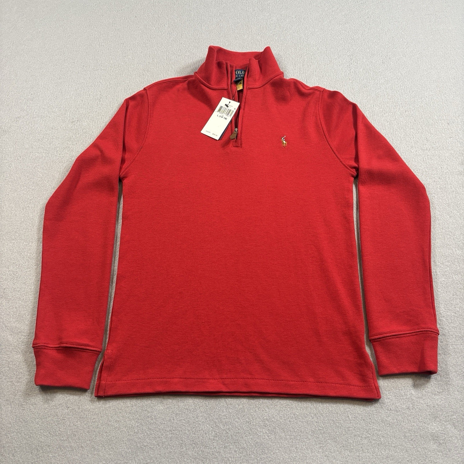 Polo Ralph Lauren Mock Neck 1/4 Zip Boys Large (14-16) Long Sleeve Red
