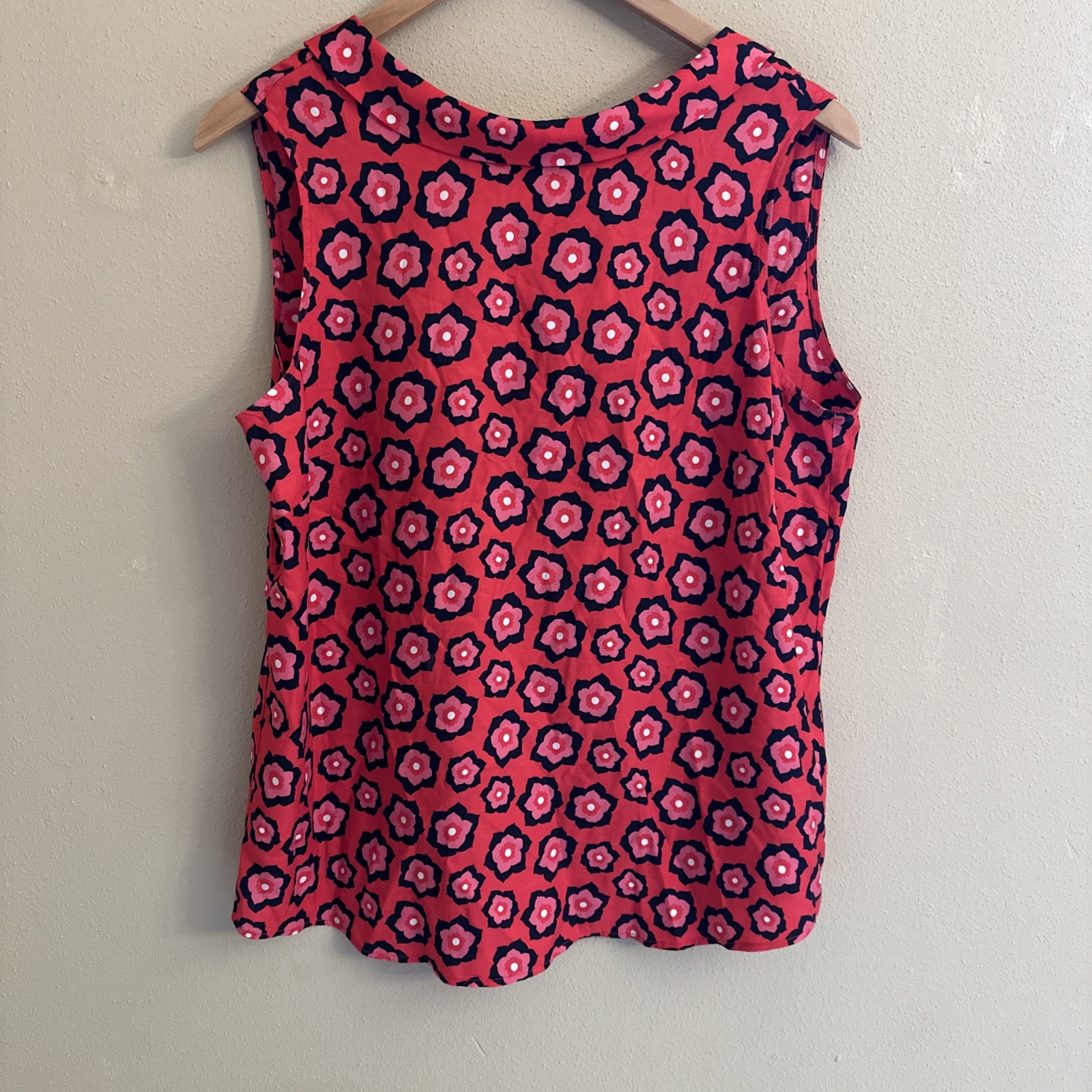 Boden Silk Blend Sleeveless Blouse Top Red Size 8 (US) Office Career Floral