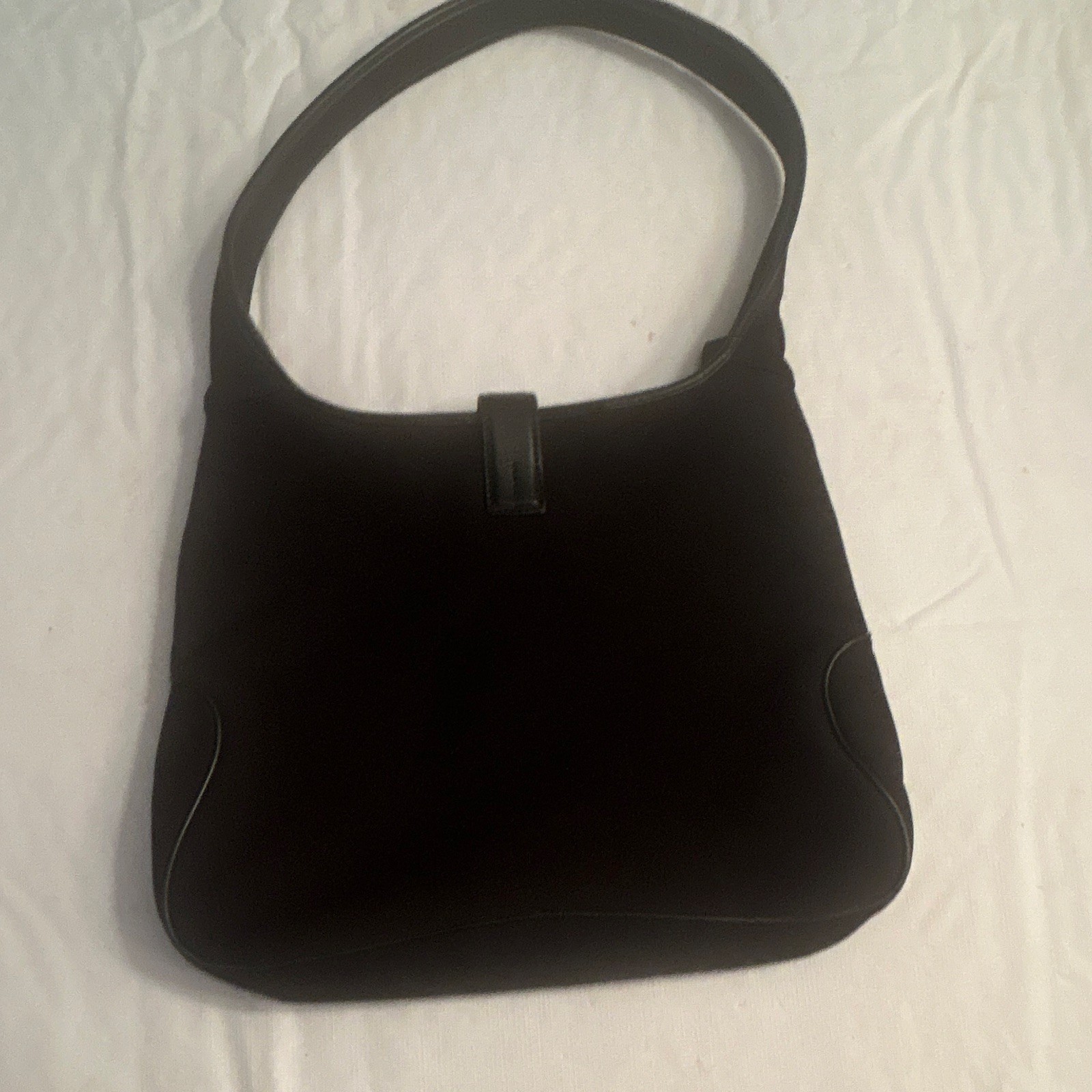 Salvatore Ferragamo Black Shoulder Bag Medium Zip Silver Hardware Logo Strap