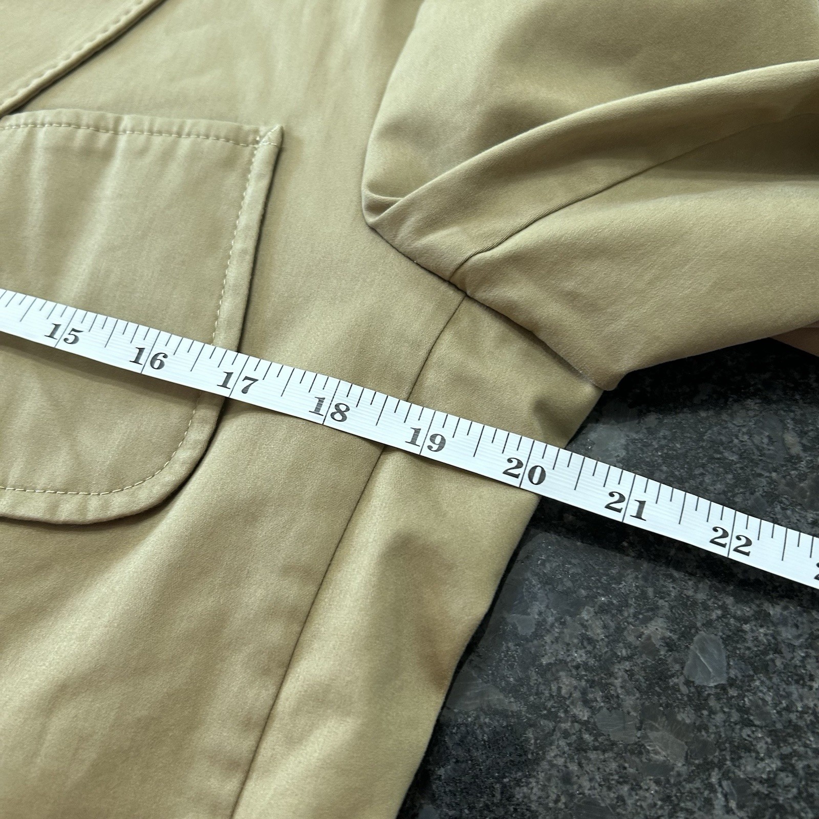Kroon HARRISON Unstructured Summer Blazer 38R Khaki Tan Cotton Stretch Casual VG