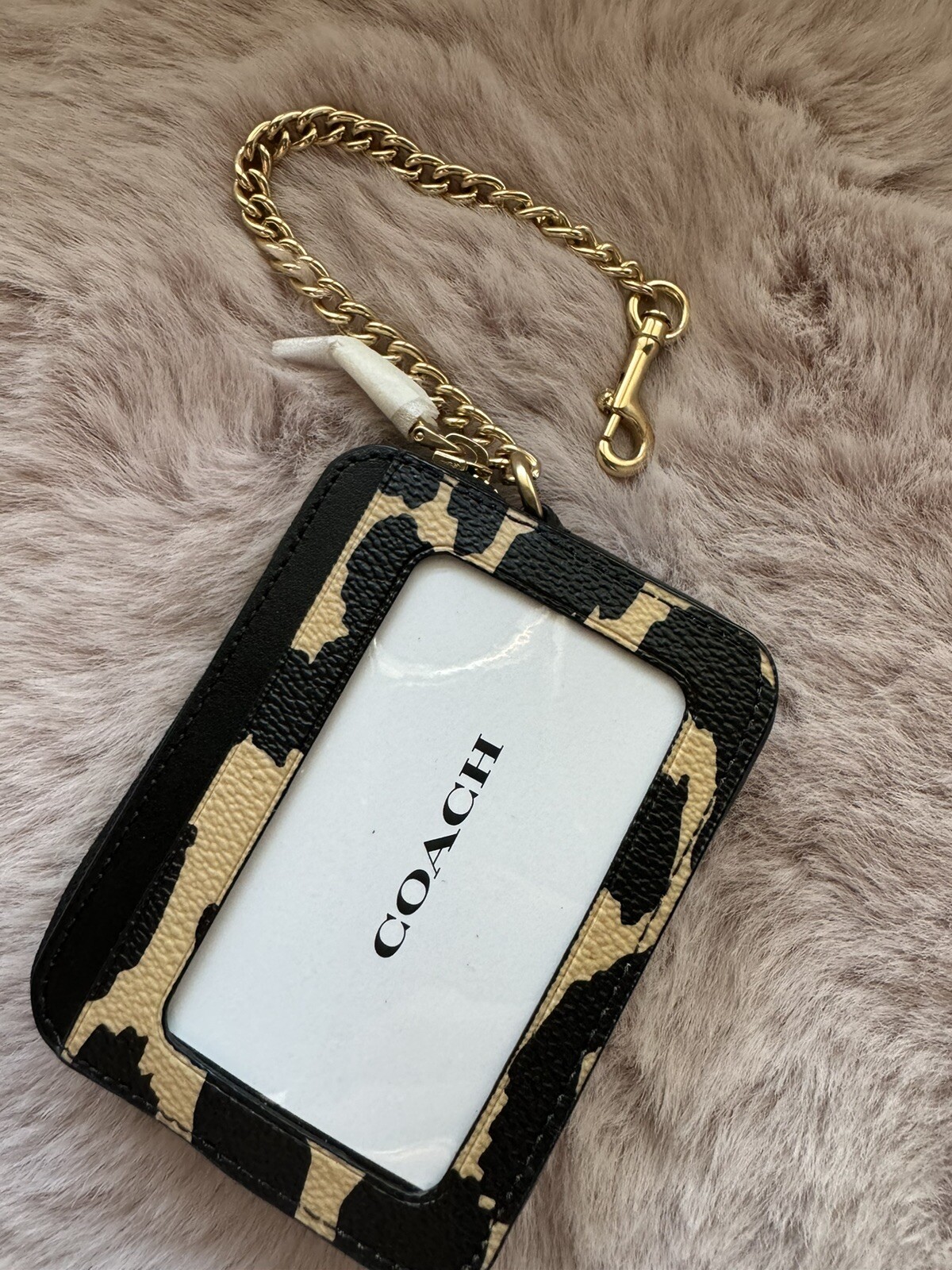 🩷Coach Zip Card Case – Leopard Printed coated canvas/smooth leather – CW884 NWT