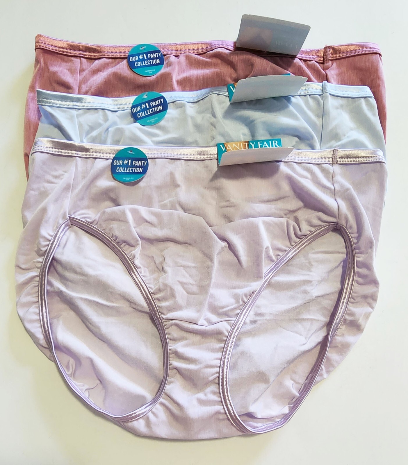 3 Vanity Fair Illumination Hi-Cut Brief Panty Multi 13108 Sz 9/2XL – NWT