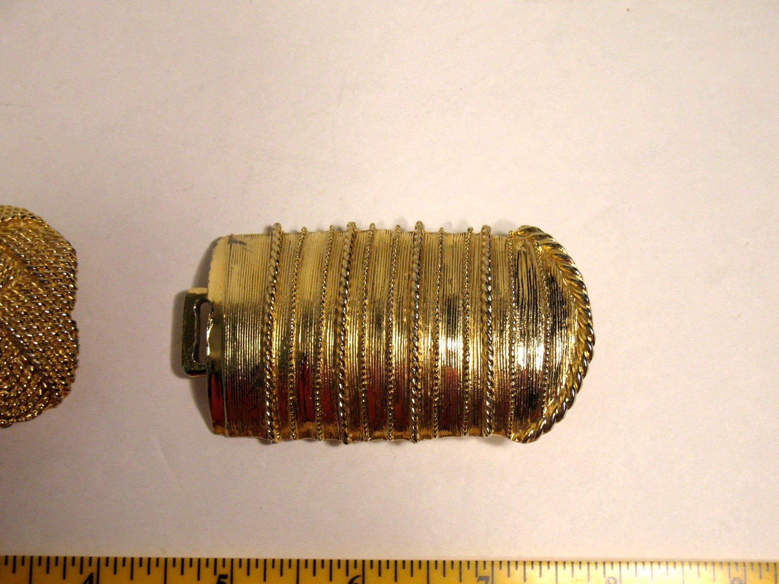 ACCESSOCRAFT NYC GOLDTONE 2 PIECE KNOT BELT BUCKLE 6 INCHES LONG