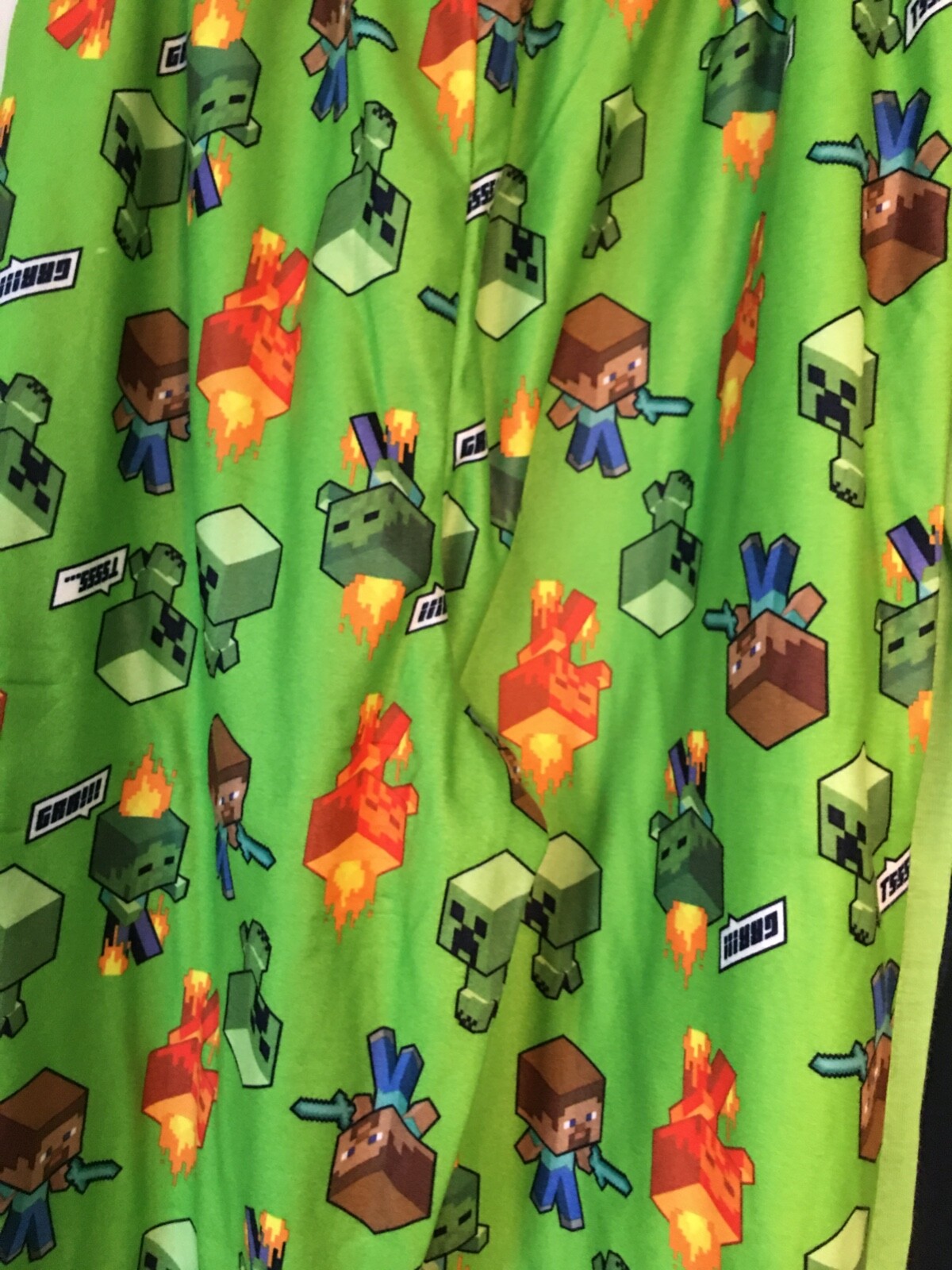 New Minecraft Zombie Creeper Boys Long Sleeve Pajamas Set 2-Pieces Sz S 6/7