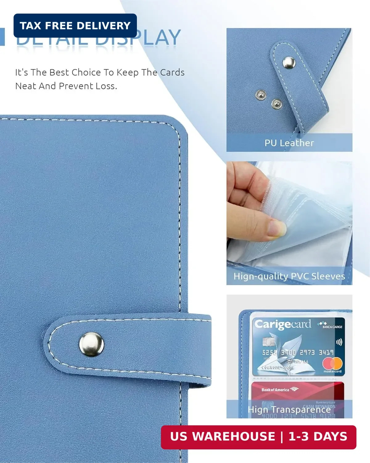 Credit Card Holder, Leather Business Card Organizer with 96 Card Slots, Professi