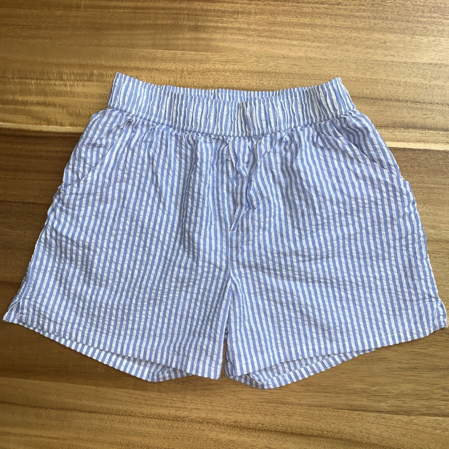 Art Class Kids Girls Cotton Striped Seersucker Shorts Elastic Waist Side Pockets