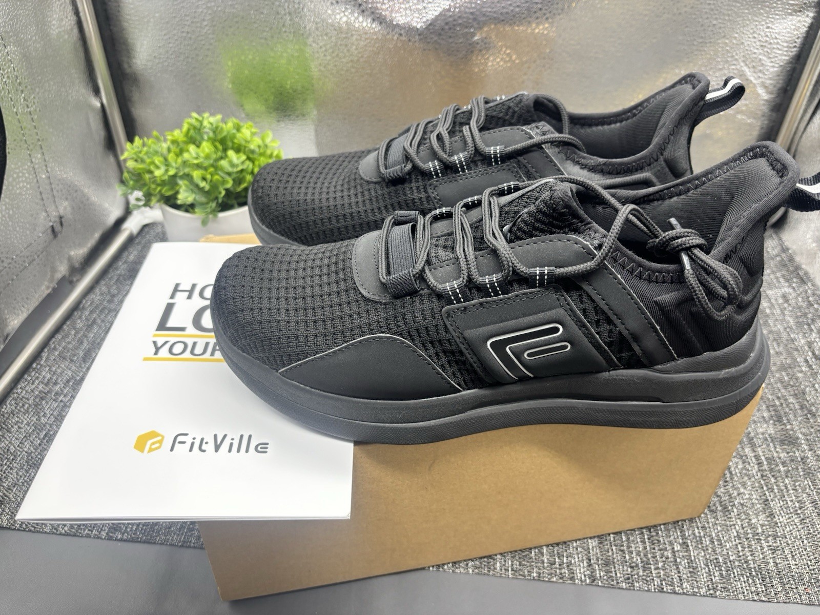 Fitville Black Walking Comfort Shoes Unisex NIB Women’s 8.5 E Wide/Mens 7 EW