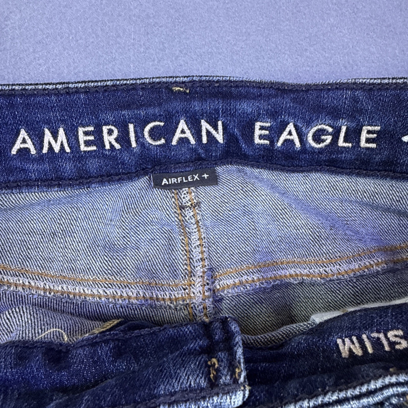 American Eagle Air Flex Plus Dark Wash Men Slim Straight Jeans 33×30 Stretch