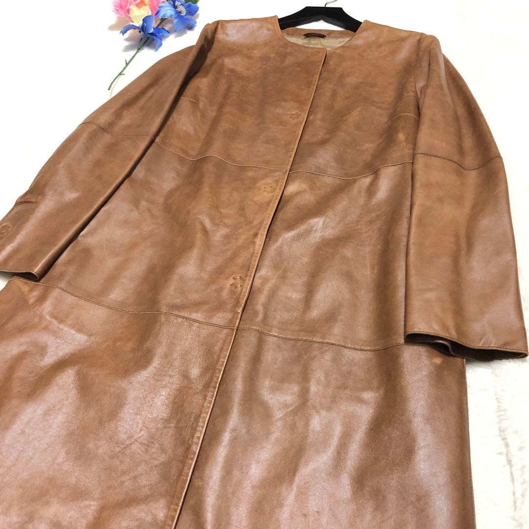 MAX MARA Womens Melting Lamb Leather Jacket Brown Coat Limited Edition Rare