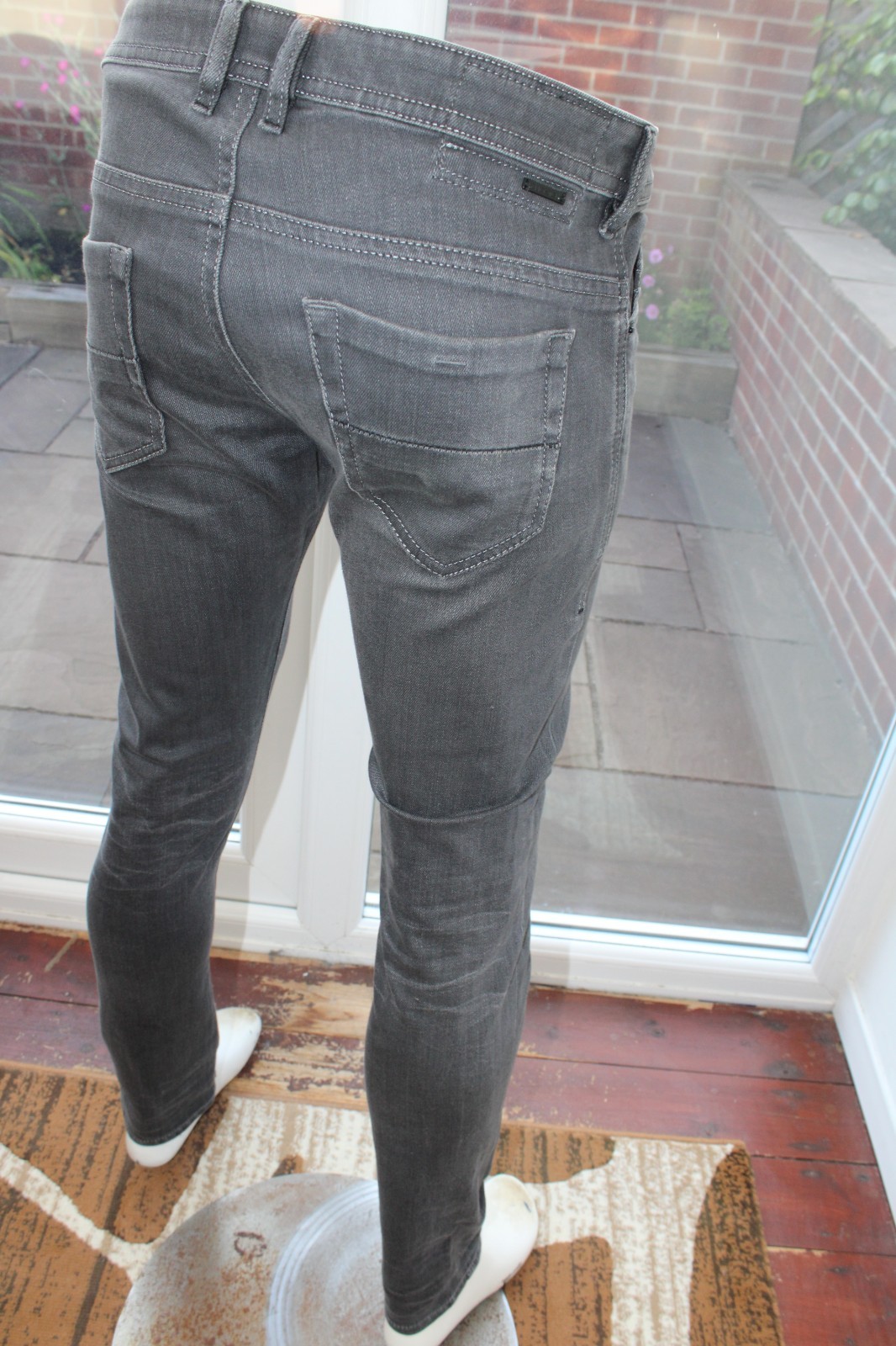 Diesel Thommer W32 L32 Jeans Grey Slim Skinny Taper Stretch Tapered 32R Zip