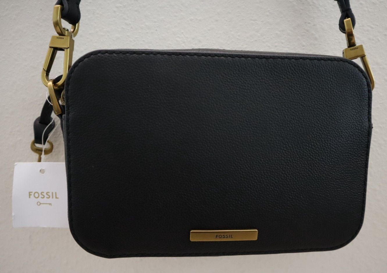 Fossil SHB3125001 Women’s Black Pebble Bryce Leather Small Crossbody Bag $180