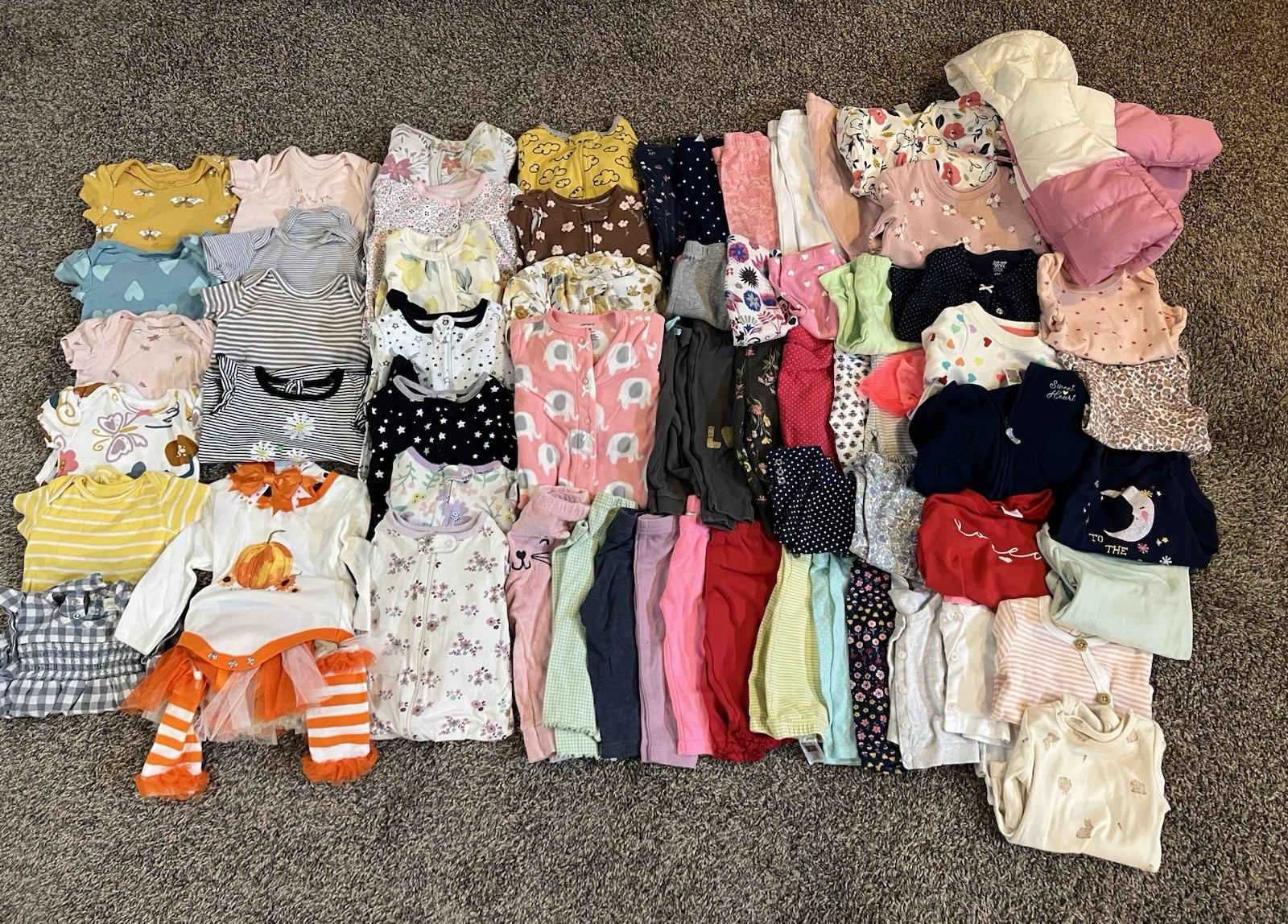Huge Baby Girls Size 3-6 Months Lot Of Fall & Winter Clothes + Coat