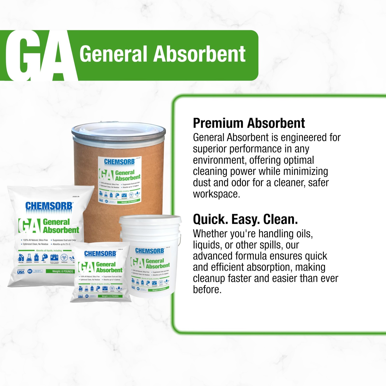 Chemsorb Ga – General Absorbent 8 Pound Bag