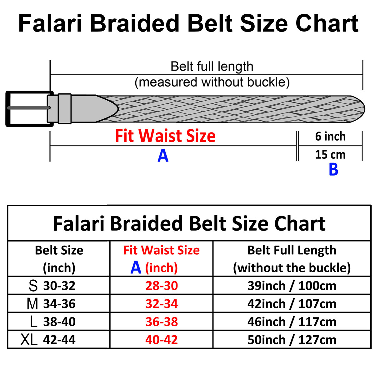 Falari® Men Leather Hand Braided Belt Stainless Steel Buckle Casual Dress Belt