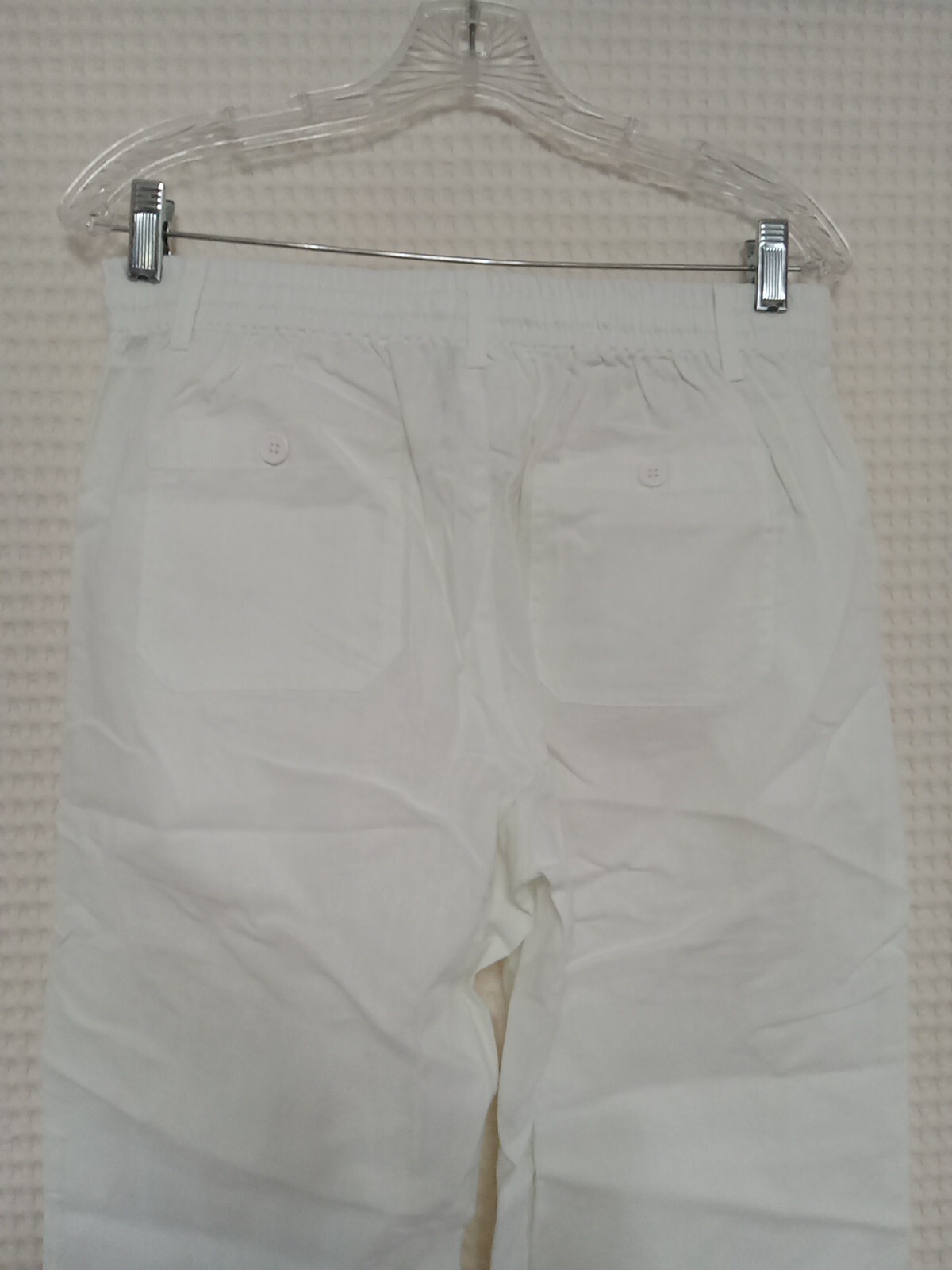Hat and Beyond Relaxed Linen Cotton Pants, Women’s Size M, White NWT