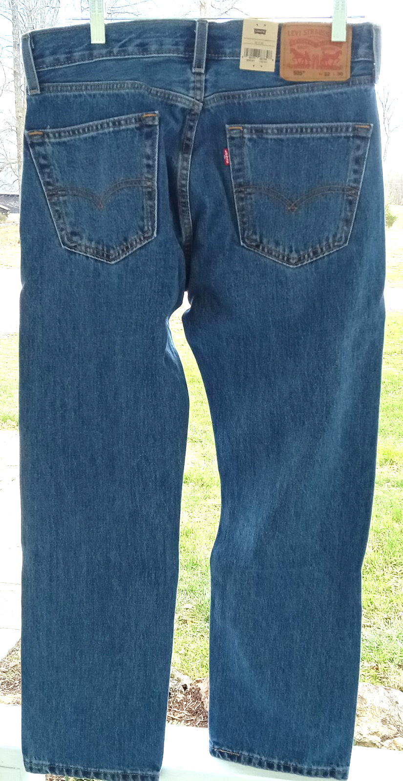 32×29 Levis Mens 505 Regular Fit Jeans Stonewash Blue Denim Straight Leg NWT