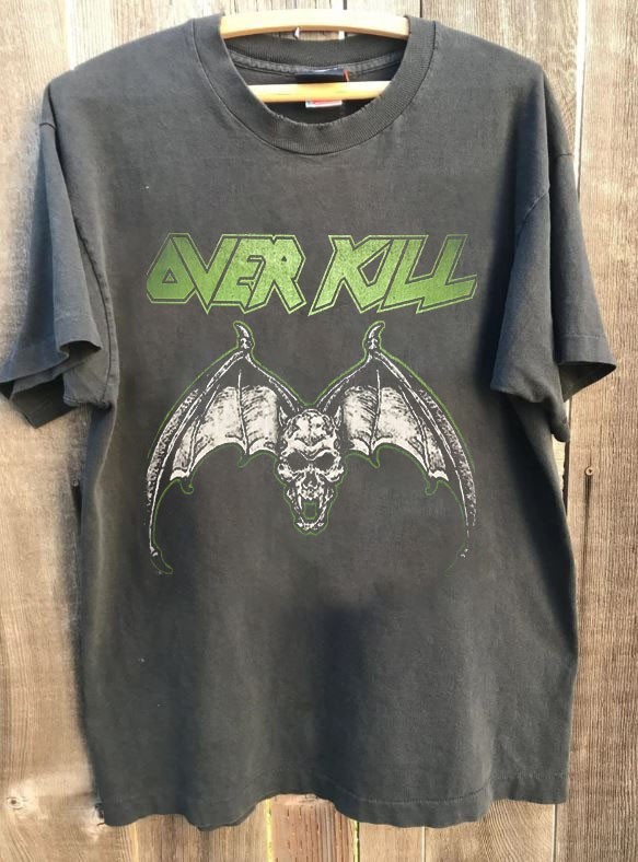 OVERKILL Band Shirt, OVERKILL Tour Basic Style Charcoal Unisex T shirt KH18727