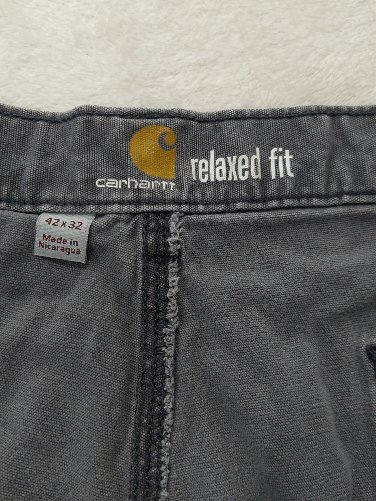 Carhartt Workwear Gray Double Knee Mens Pants Relaxed Fit 42×32 102802-029