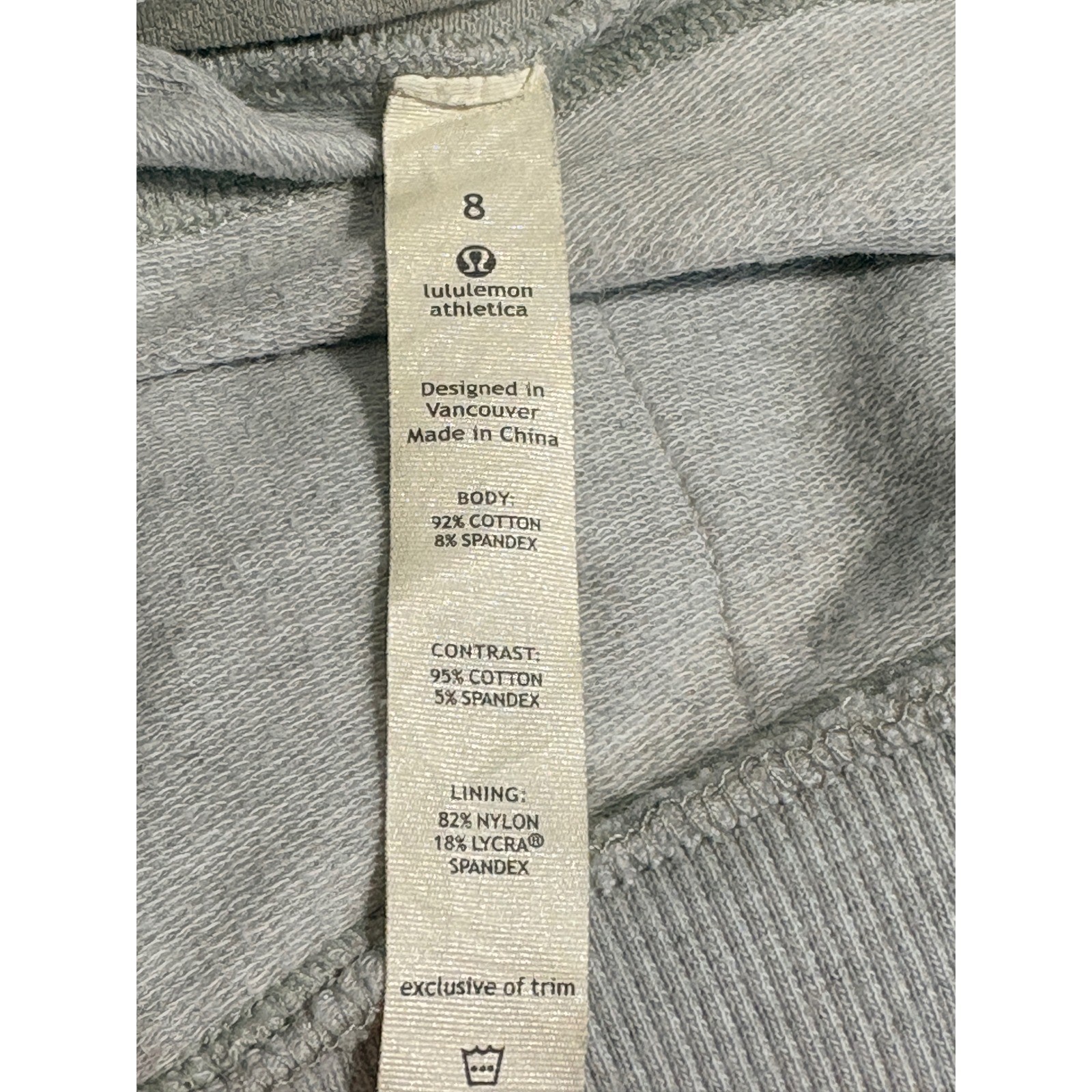 Lululemon Flashback Gray Purple Striped Waist Lounge Shorts Womens Size 8