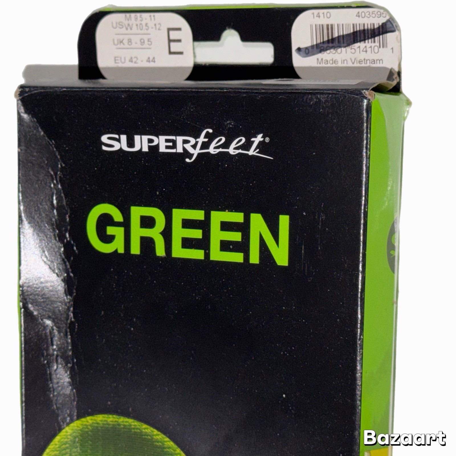 New Superfeet GREEN High Arch Support Orthotic Insoles Size E Men 9.5-11 W 10-12