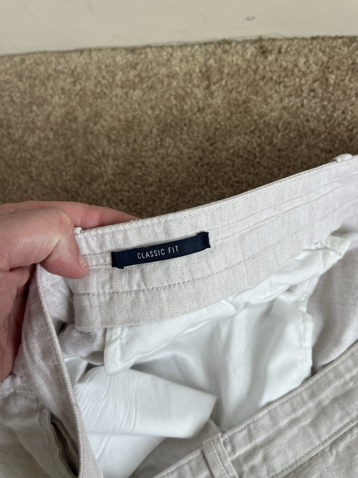 Nautica Mens Linen Pants Chino Dress Beige Tan 40×30 $75+ Casual Classic Fit