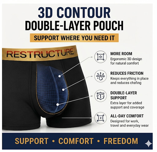 Organic Bamboo Mens Boxer Trunks 3 Pack Breathable Soft Underwear – Medium