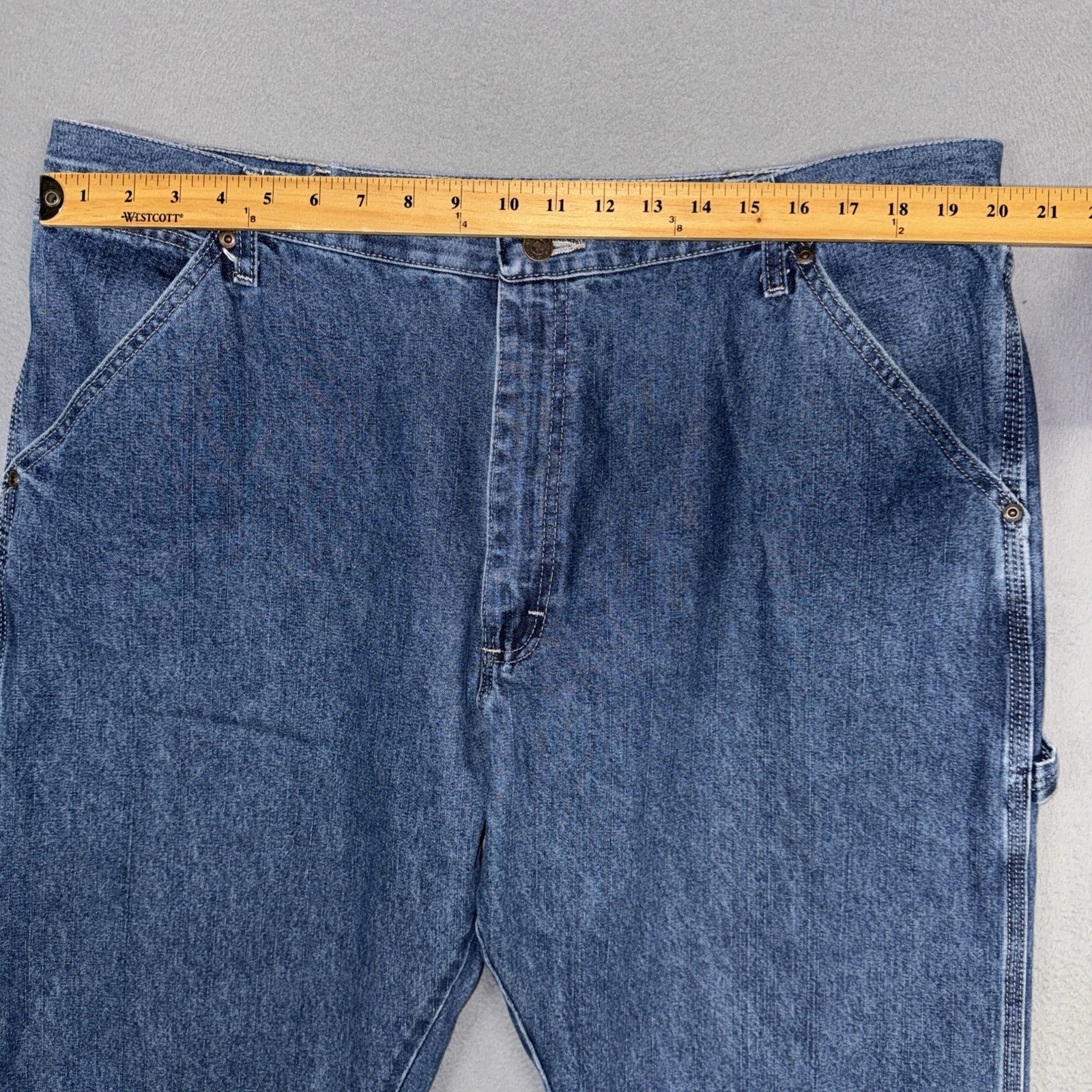Wrangler Authentics Jeans Mens 40×30 Blue Straight Carpenter Denim Cotton Blend