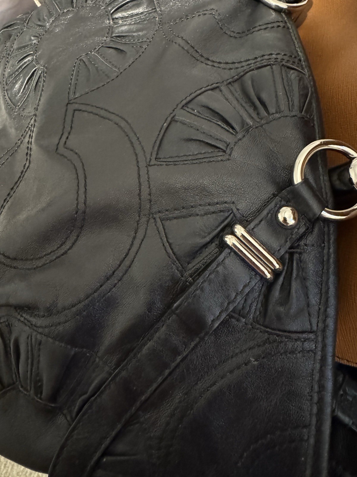 Coach Madison Embellished Leather Sophia Black Satchel Bag 16356