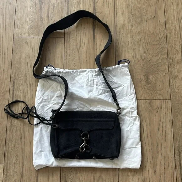 New Rebecca Minkoff Mini MAC Crossbody Black Suede Purse