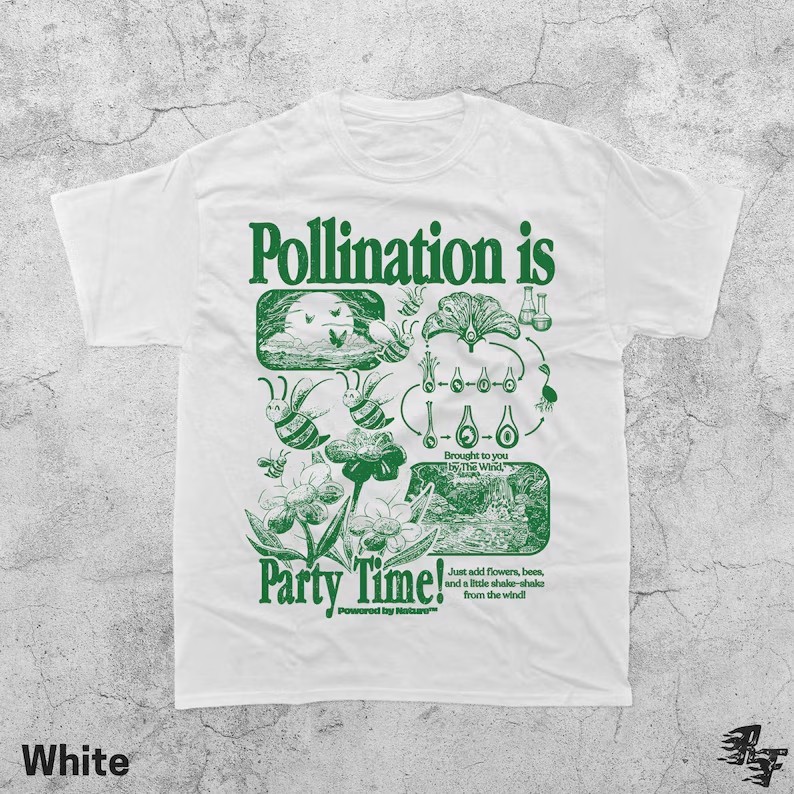 Bee Pollination Vintage T-Shirt, Retro Insect Flower Graphic Tee,