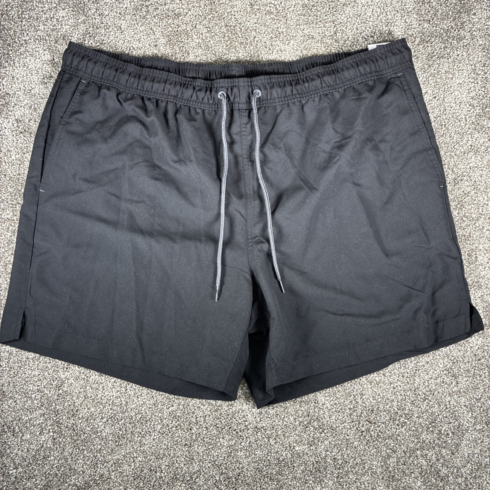 GEORGE ABOVE THE KNEE BLK MESH LINED ELASTIC WAIST SWIM SHORTS Size 2XL (44-46)