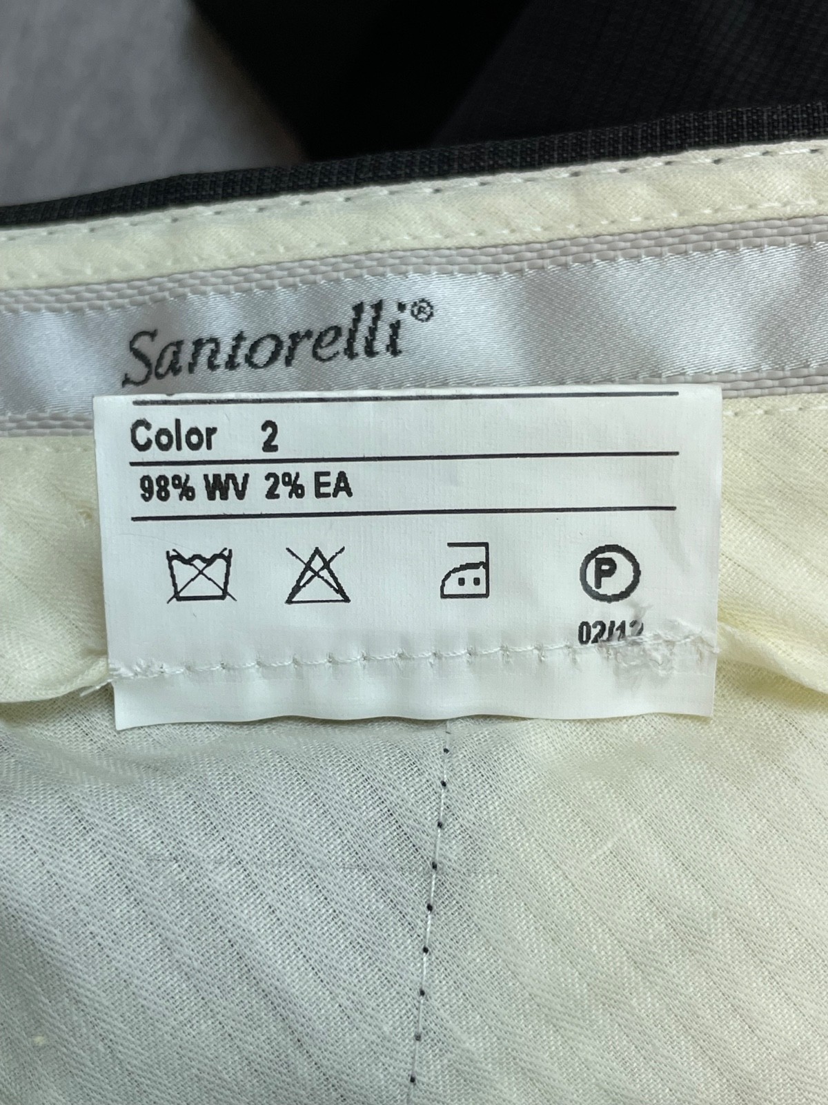 Santorelli Pants Mens 34 x 36 Micro Check Wool Blend Stretch Dress Made In Italy