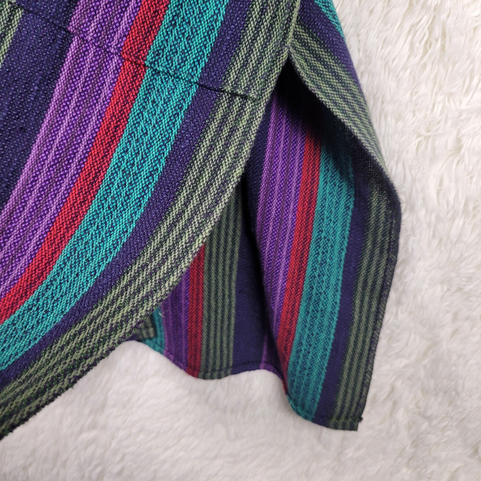 Unbranded Hand Woven Striped Open Duster Cardigan Lagenlook Boho Hippie