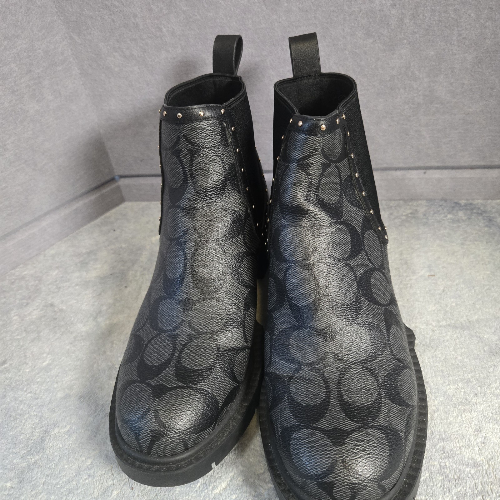 Coach Lory Signature Bootie Grey Black Size 6.5 B NWOB MSRP: $250.00