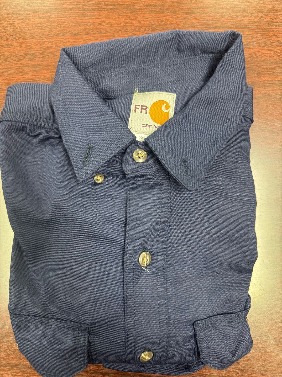 Carhartt Mens Long Sleeve FR Shirt, Navy