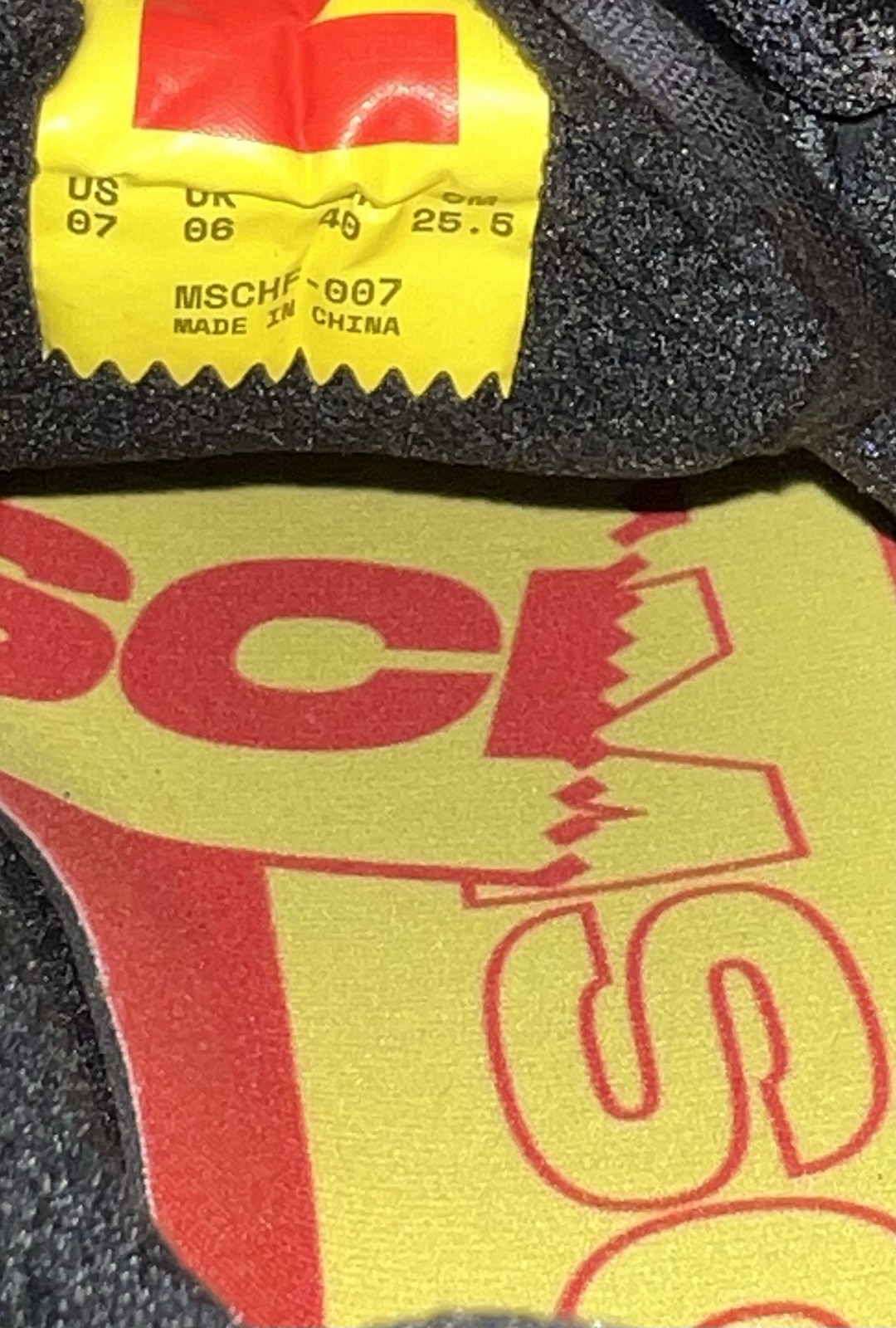 MSCHF TAP3 “Limited Edition” Men’s Size 7 “BLACK/ YELLOW/RED Shoe MSCHF -007