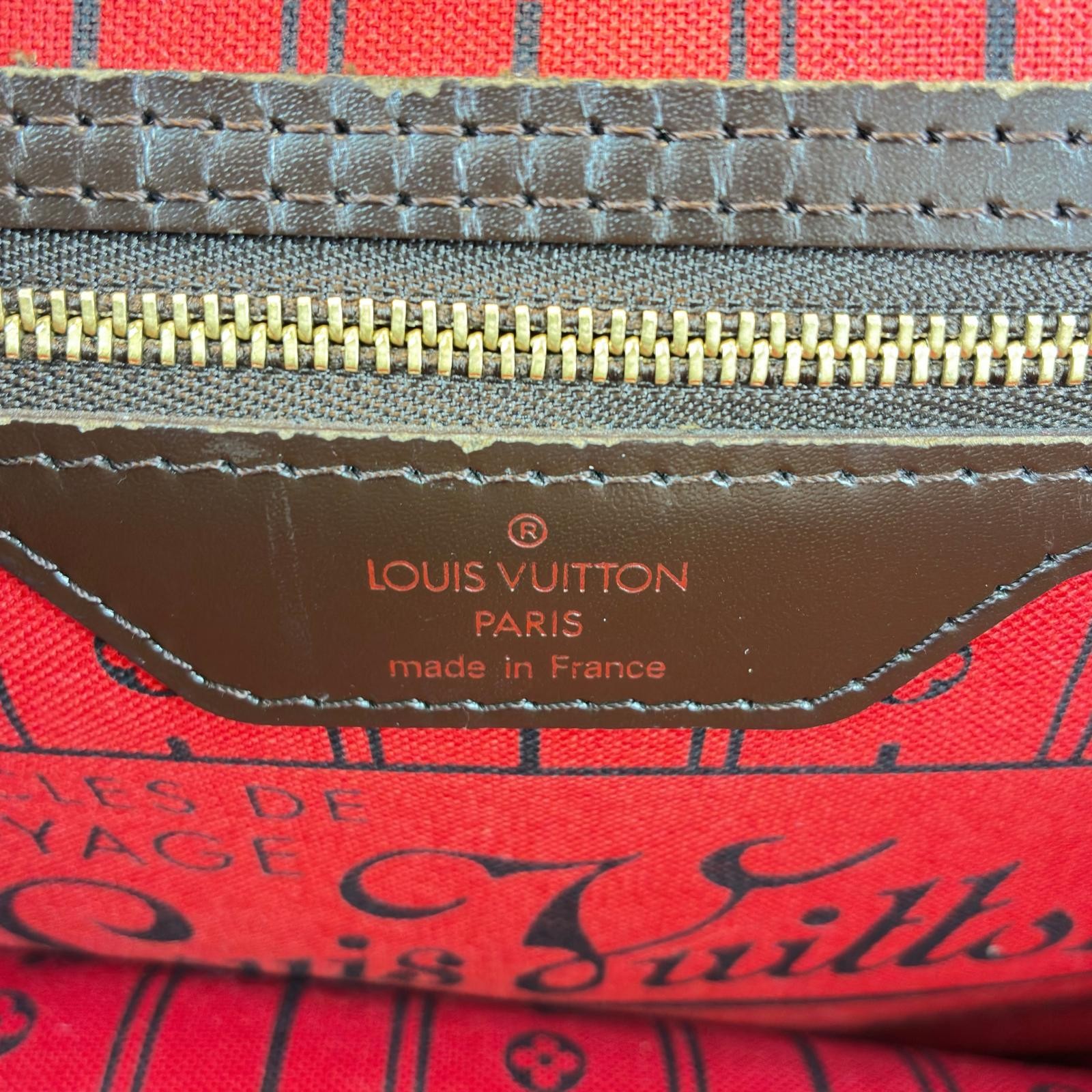LOUIS VUITTON Never full PM Tote Bag N51109 Damier canvas Brown