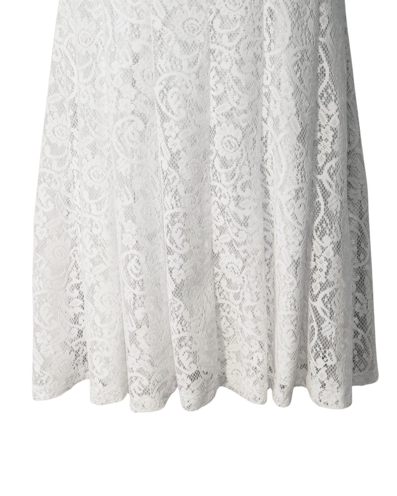 Connected Sz 16 Fit-and-Flare Dress Princess Cut White Crochet Lace Romantic