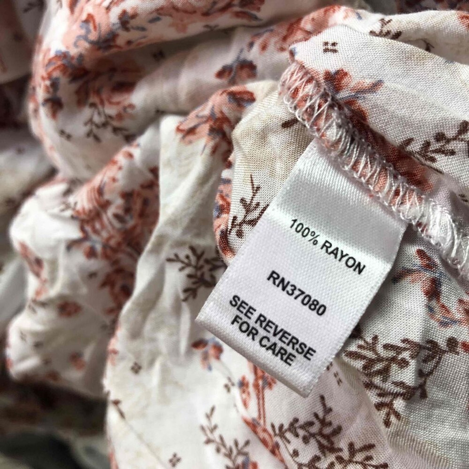 Cato Beige & Orange Floral Ruffled Long Sleeve V-Neck Blouse 18/20W