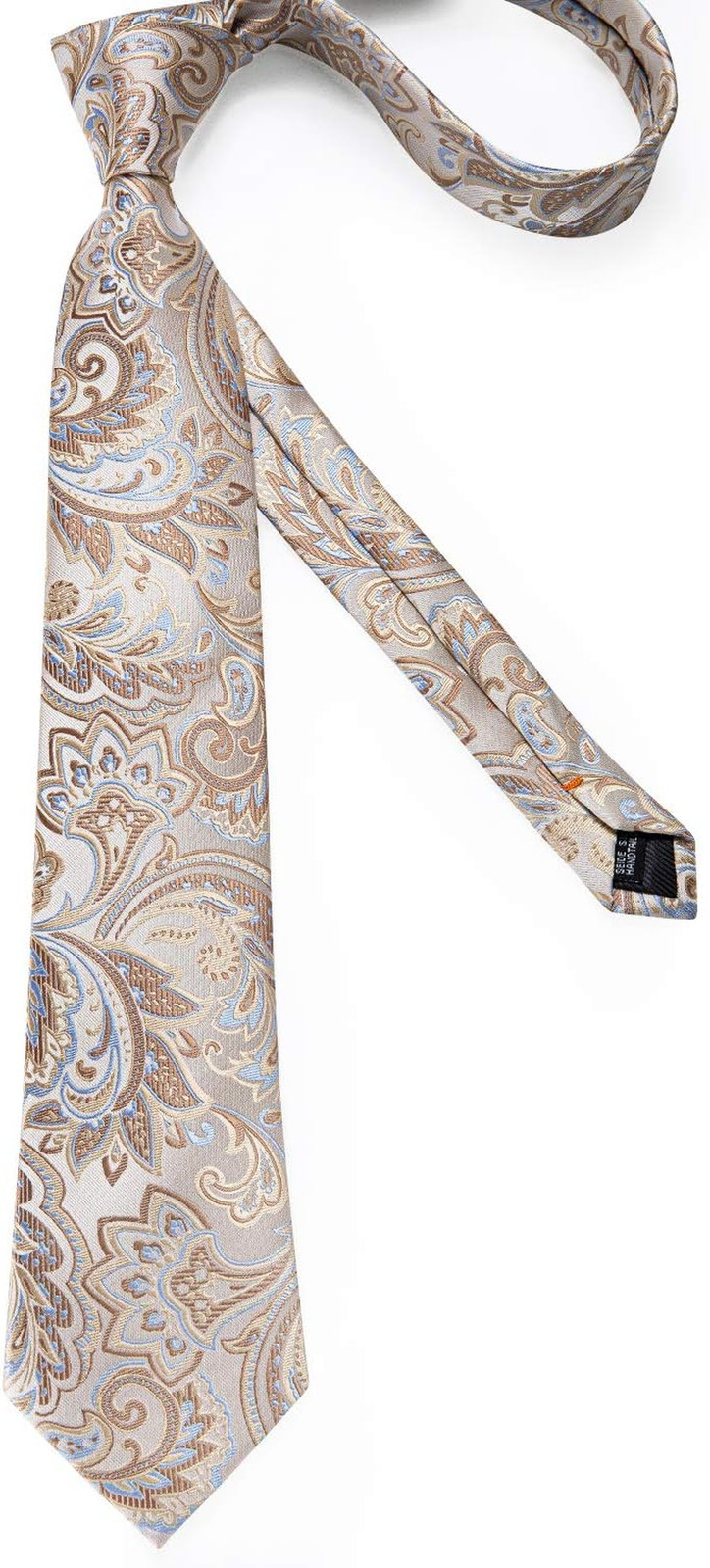 DiBanGu Mens Tie Set Silk Solid Paisley Necktie and Pocket Square Cufflinks C…